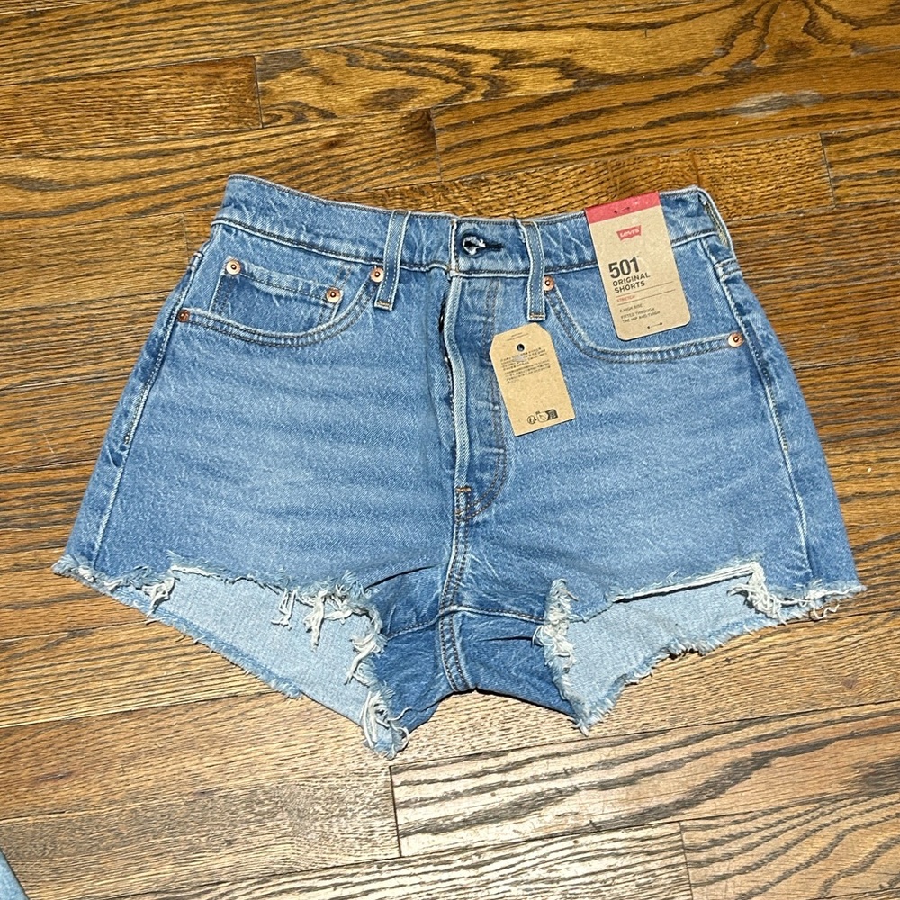 Levi's Women's Distressed Blue Jean Shorts